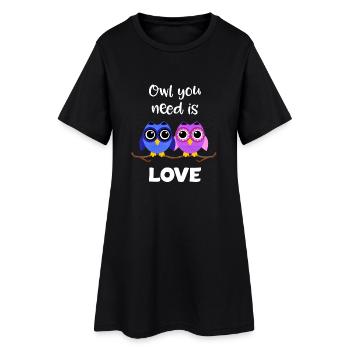 Chouette dont vous avez besoin est l'amour Saint Valentin cadeau Saint-Valentin - Robe T-shirt Femme - noir - Devant