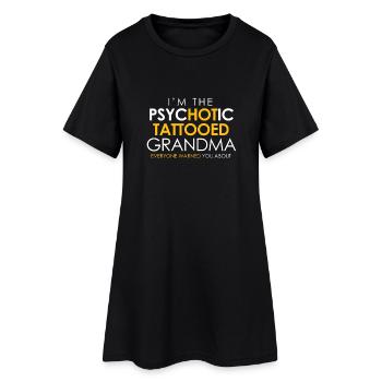 Grand-mère tatouée Tatouée Tatouage Tatouage - Robe T-shirt Femme - noir - Devant