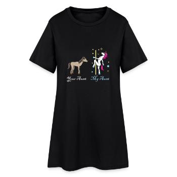 Licorne cheval votre tante mon cadeau de tante - Robe T-shirt Femme - noir - Devant