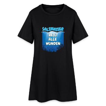 Tauchen Taucher Salzwasser Heilt Meer Geschenk - Frauen T-Shirt-Kleid - Schwarz - Vorne