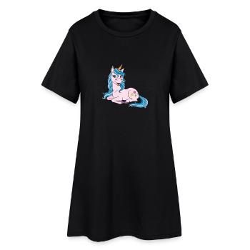 Licorne - Robe T-shirt Femme - noir - Devant