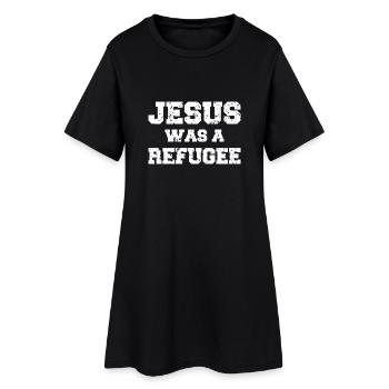 Jésus était un réfugié - Robe T-shirt Femme - noir - Devant