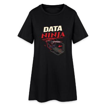 Data Ninja computer programming coder - Frauen T-Shirt-Kleid - Schwarz - Vorne