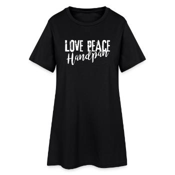 LOVE PEACE Handpan white - Frauen T-Shirt-Kleid - Schwarz - Vorne