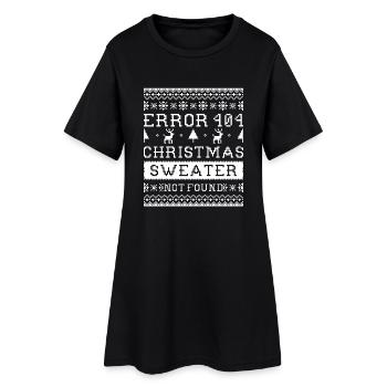 Error 404 Christmas sweater not found Ugly Sweater - Frauen T-Shirt-Kleid - Schwarz - Vorne