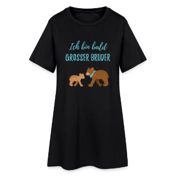 Ich bin bald grosser Bruder / werde großer Bruder - Frauen T-Shirt-Kleid - Schwarz - Vorne