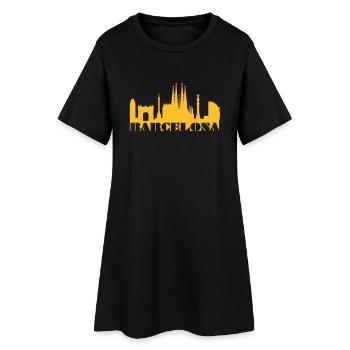 Skyline Barcelona Espagne - Robe T-shirt Femme - noir - Devant