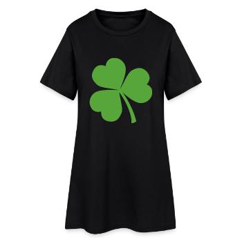Kleeblatt - Frauen T-Shirt-Kleid - Schwarz - Vorne