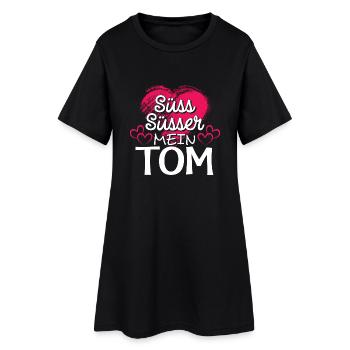 TOM - süss - Frauen T-Shirt-Kleid - Schwarz - Vorne