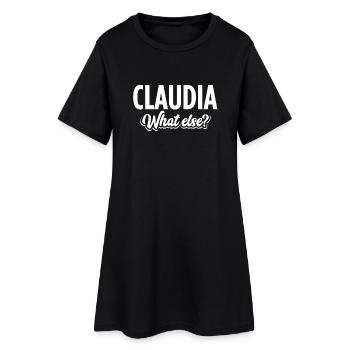 CLAUDIA - we - Frauen T-Shirt-Kleid - Schwarz - Vorne