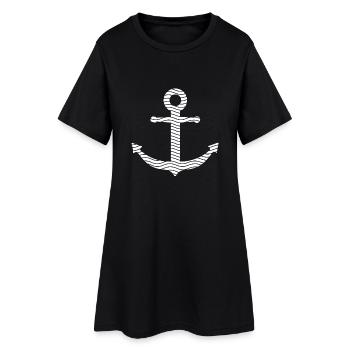 ancre - Robe T-shirt Femme - noir - Devant