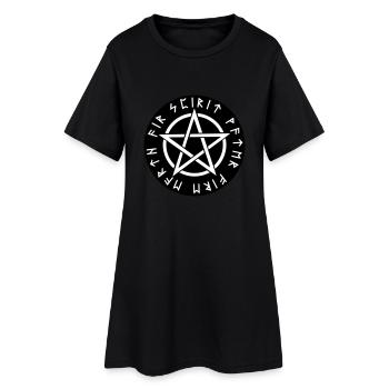 Pentagramm Rune Elemente Symbol - Frauen T-Shirt-Kleid - Schwarz - Vorne