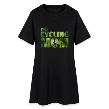 The Cycling Mom - Frauen T-Shirt-Kleid - Schwarz - Vorne