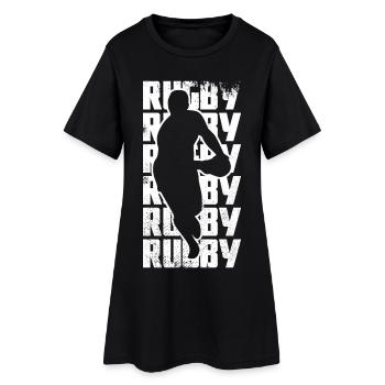 Joueur de rugby - Robe T-shirt Femme - noir - Devant