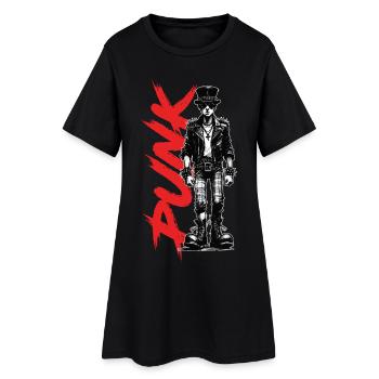 Des punks avec un chapeau - Robe T-shirt Femme - noir - Devant