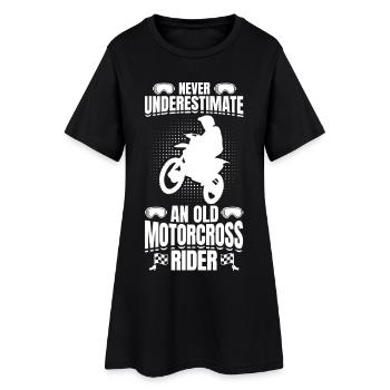 Ne sous-estimez jamais le vieux pilote de motocross - Robe T-shirt Femme - noir - Devant
