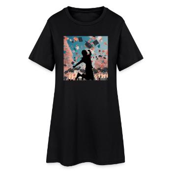 Diplômés - enfin un saut de joie pour la remise des diplômes - Robe T-shirt Femme - noir - Devant