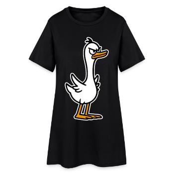Oie en colère - Robe T-shirt Femme - noir - Devant