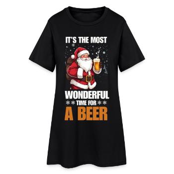 Weihnachten, die beste Zeit für Bier Xmax Santa - Frauen T-Shirt-Kleid - Schwarz - Vorne