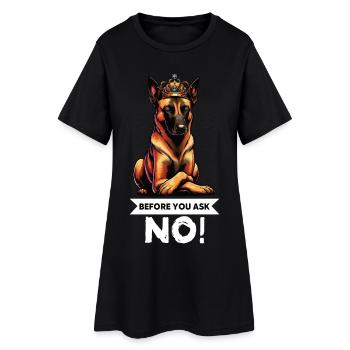 Avant de demander au chien berger belge Malinois - Robe T-shirt Femme - noir - Devant