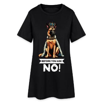 Avant de demander au chien berger belge Malinois - Robe T-shirt Femme - noir - Devant