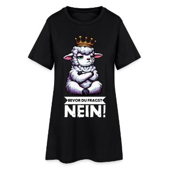 Before you ask: sheep, sheep, shepherd, sheep farmer - Women’s T-Shirt Dress - black - Front