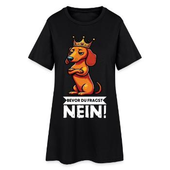 Bevor Du Fragst Dackel Dackelbesitzer Dackelhalter - Frauen T-Shirt-Kleid - Schwarz - Vorne