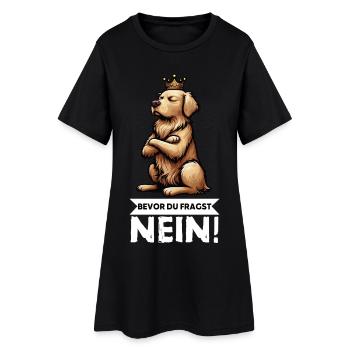 Avant de demander à Goldie Goldies Golden Retriever - Robe T-shirt Femme - noir - Devant