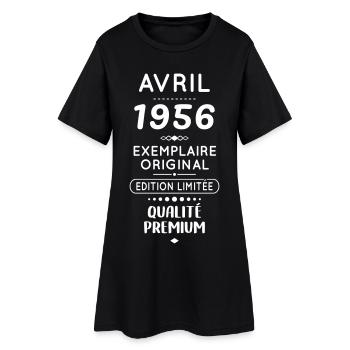 Anniversaire 70 ans - Avril 1956 Original - Robe T-shirt Femme - noir - Devant
