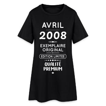Anniversaire 18 ans - Avril 2008 Original - Robe T-shirt Femme - noir - Devant