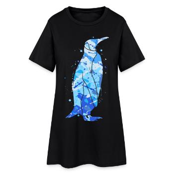 Pinguine bunt Kinder Herren Jungen Pinguin - Frauen T-Shirt-Kleid - Schwarz - Vorne