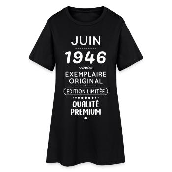 Anniversaire 80 ans - Juin 1946 Original - Robe T-shirt Femme - noir - Devant