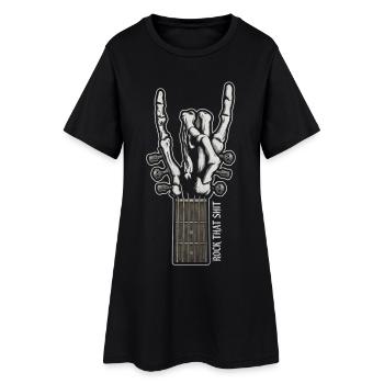 Rock That Shit – Chemise guitare à main squelette - Robe T-shirt Femme - noir - Devant