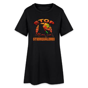 Gegen Stierquälerei - Frauen T-Shirt-Kleid - Schwarz - Vorne