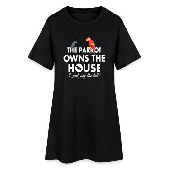 amants de perroquet - Robe T-shirt Femme - noir - Devant