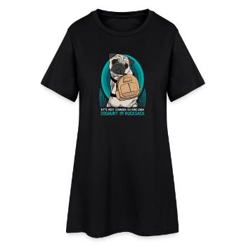 Carlin / Pug avec sac à dos - Robe T-shirt Femme - noir - Devant