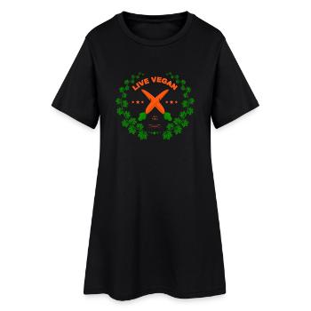 La vie végétalien 100% Nature - Robe T-shirt Femme - noir - Devant
