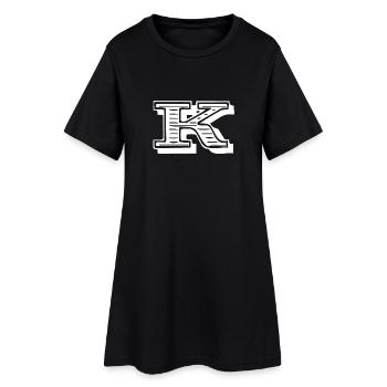 Buchstabe K - Frauen T-Shirt-Kleid - Schwarz - Vorne