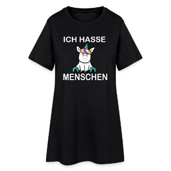 Je déteste les gens licorne - Robe T-shirt Femme - noir - Devant