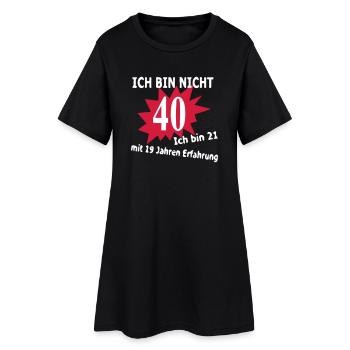Geburtstag Birthday - 40. - Frauen T-Shirt-Kleid - Schwarz - Vorne