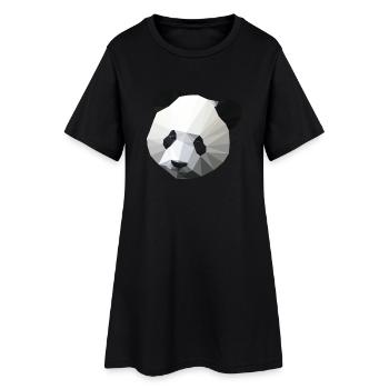 Polygon Panda - Frauen T-Shirt-Kleid - Schwarz - Vorne