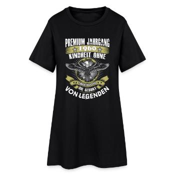 Jahrgang 1960 - Frauen T-Shirt-Kleid - Schwarz - Vorne