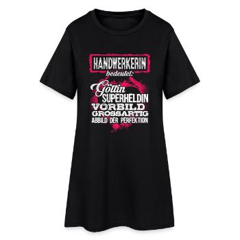 HANDWERKERIN - duden - Frauen T-Shirt-Kleid - Schwarz - Vorne