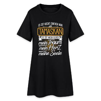 TAMASKAN - Traum - Frauen T-Shirt-Kleid - Schwarz - Vorne