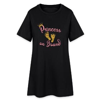 Princesse à bord bébé grossesse enceinte - Robe T-shirt Femme - noir - Devant