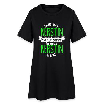 KERSTIN die Echte - Frauen T-Shirt-Kleid - Schwarz - Vorne
