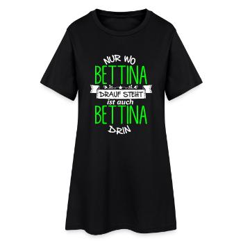 BETTINA die Echte - Frauen T-Shirt-Kleid - Schwarz - Vorne
