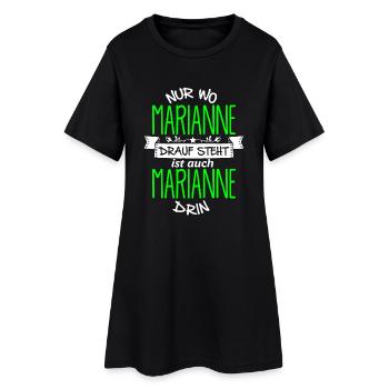 MARIANNE die Echte - Frauen T-Shirt-Kleid - Schwarz - Vorne