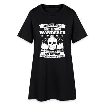 Wanderer Wandern lustiges Geschenk Spruch - Orte - Frauen T-Shirt-Kleid - Schwarz - Vorne