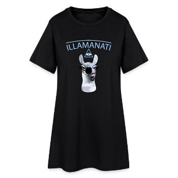 Illamanati (c) - Robe T-shirt Femme - noir - Devant